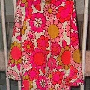 Floral Kids Swim Skirt - Pink and Orange
